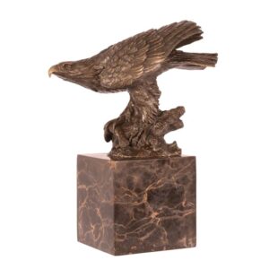 Majestätische BronzeAdlerSkulptur auf edlem Marmorsockel