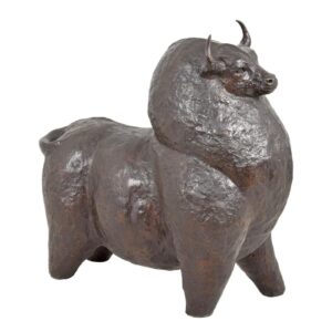 Einzigartige Modernistische Bronzeskulptur Abstrakter Stier für Ihr Zuhause