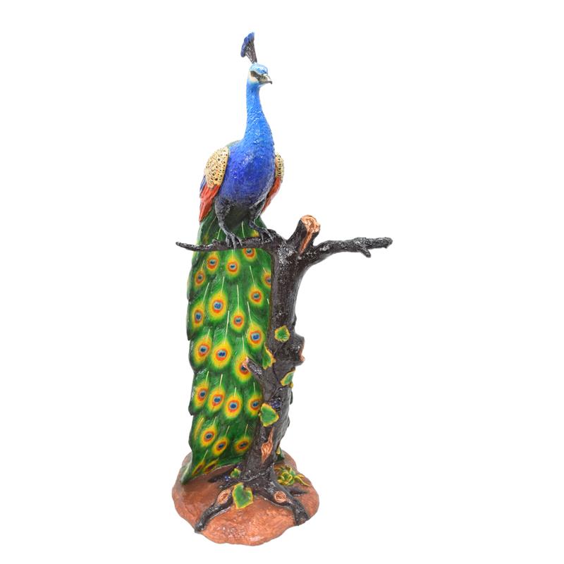 Elegante detailreiche Bronze Pfauskulptur für Ihr Zuhause 2
