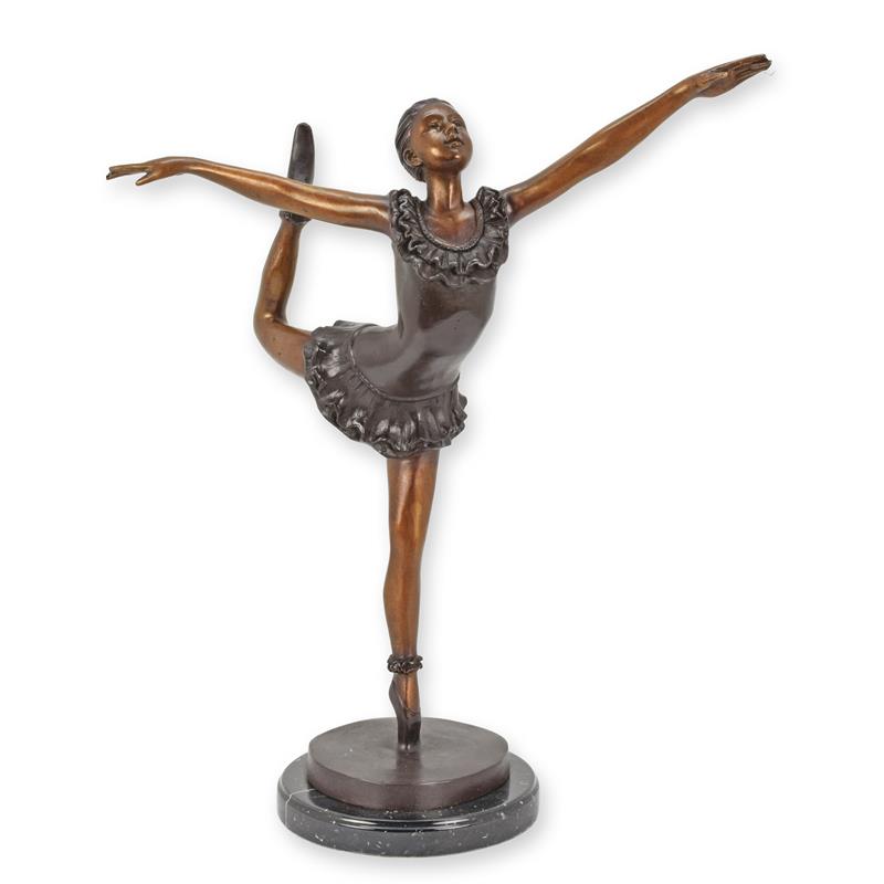 Elegante Bronze Ballerina Skulptur Ballett Tänzerin Statue 2