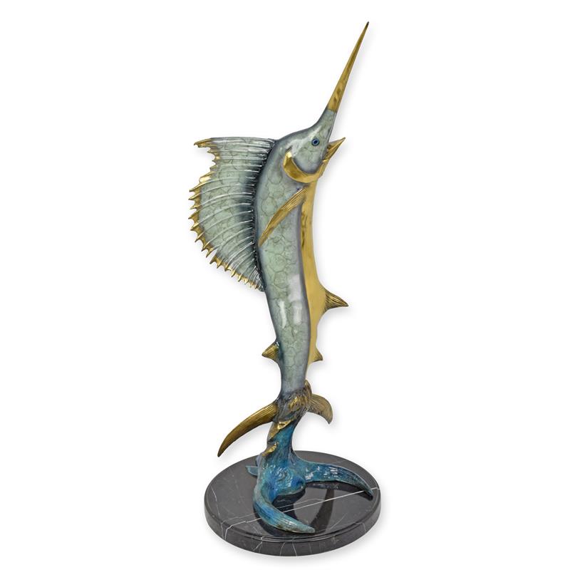 Exquisite Bronze Schwertfisch Skulptur Dekoratives Highlight fürs Zuhause 2