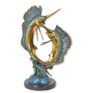 Dynamische Bronze Segelfisch Skulptur Kunstvolles Meisterwerk in Bewegung