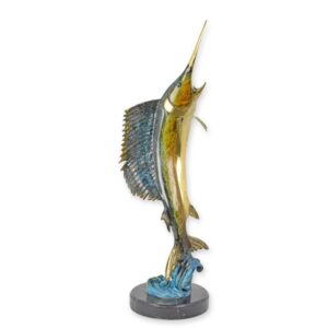 Detailreiche Bronze Schwertfisch Skulptur  Kunstvoll und Einzigartig