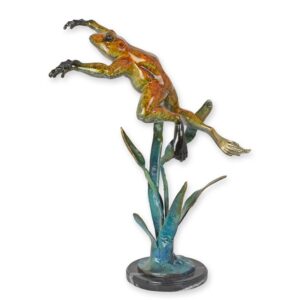 Detailreiche Bronze Frosch Skulptur  Einzigartiges Kunstwerk für Ihr Zuhause