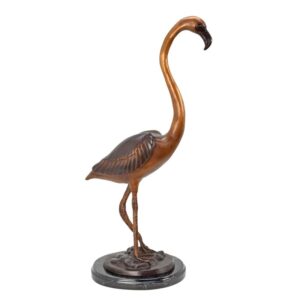 Elegante Bronzevogel Skulptur Detaillierte Flamingo Bronzestatue für Ihr Zuhause
