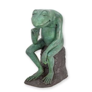 Nachdenklicher Bronze Frosch Skulptur  Einzigartige Gartendekoration