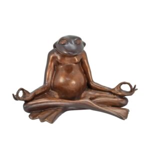 Meditierende Bronze Froschskulptur Elegante Zen-Garten Dekoration