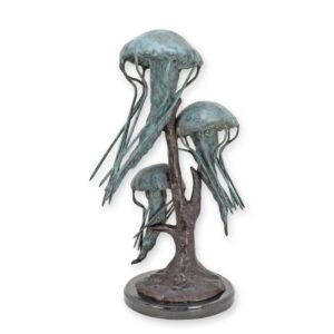 Hochwertige Bronze Quallen Skulptur Einzigartiges Metallkunstwerk mit Quallenmotiv