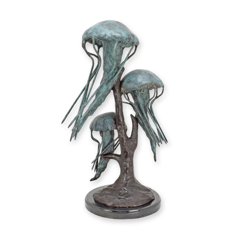 Hochwertige Bronze Quallen Skulptur Einzigartiges Metallkunstwerk mit Quallenmotiv 2
