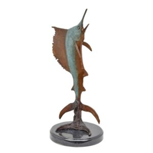 Detaillierte Bronze Marlin Fischskulptur Elegante Kunst für Ihr Zuhause