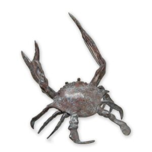 Handgefertigte Bronze Krabbenskulptur  Detaillierte Metallkrabbe Kunstwerk