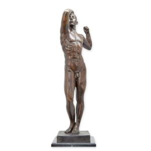 Handgefertigte muskulöse Bronze Adam Skulptur Elegante Kunststatue