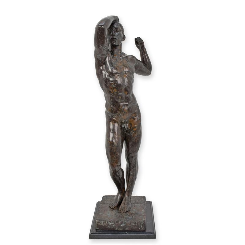 Detaillierte Bronzefigur Adam Elegante Skulptur des männlichen Körpers 2