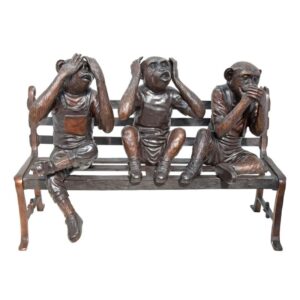 Bronze Affenskulptur Drei weise Affen für stilvolle Dekoration