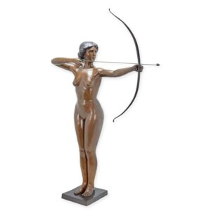 Antike Diana Bogenschützin Bronzeskulptur Elegante Kunst für Sammler