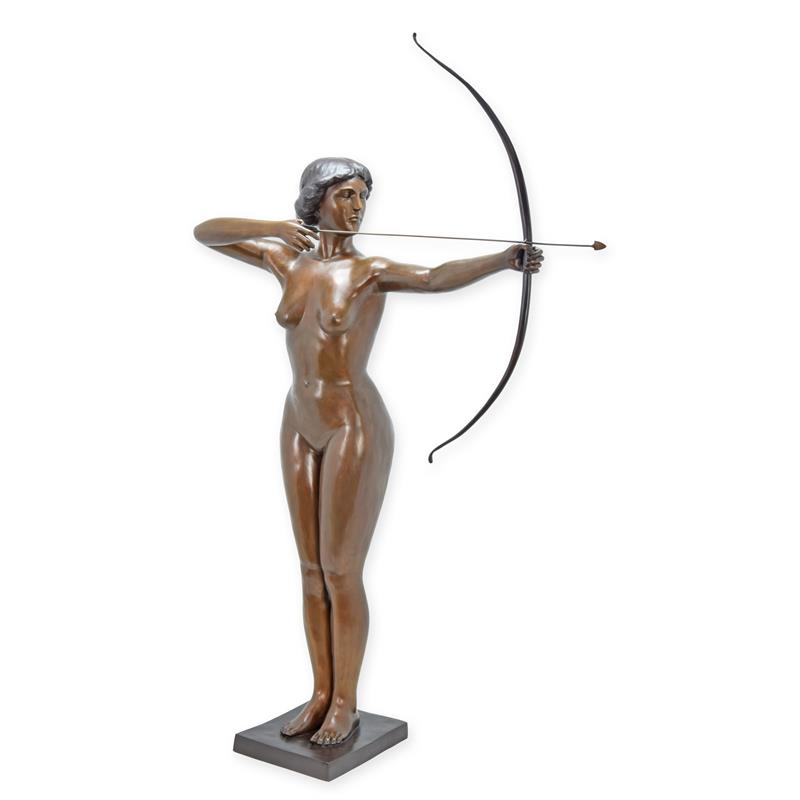 Antike Diana Bogenschützin Bronzeskulptur Elegante Kunst für Sammler 2