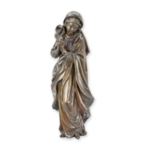 Elegante BronzeStatue der Madonna Maria im Gebet verewigt