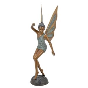 Elegante BronzeFeeSkulptur Bronzestatue einer tanzenden Fee
