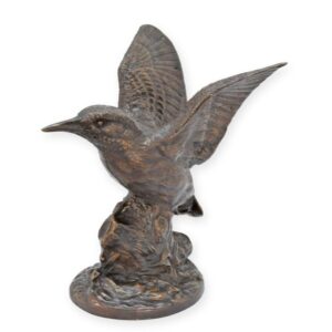 Detaillierte Bronze Vogelskulptur Elegante Kingfisher Kunst