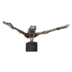 Dekorative Bronze Froschskulptur im Spagat  Einzigartiges Kunstwerk