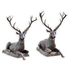 Elegante Bronze Hirschskulpturen Liegende Hirschfiguren für Ihr Zuhause