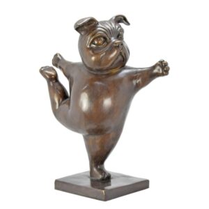Exquisite Bronze Bulldogge Yoga Skulptur Einzigartige Yoga-Pose Statue