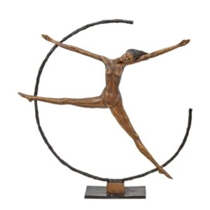 Zeitgenössische Bronze Skulptur Modernistische Bronzefigur eines Ringtänzers