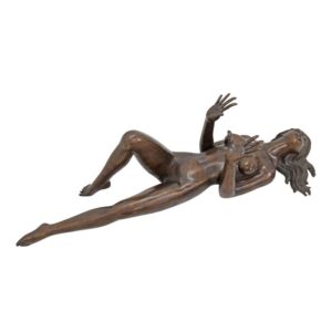 Elegantes Bronze Tischgestell mit weiblicher Skulptur Basis