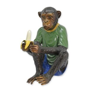Dekorative Bronzeaffen Skulptur mit Pullover für stilvolle Einrichtung