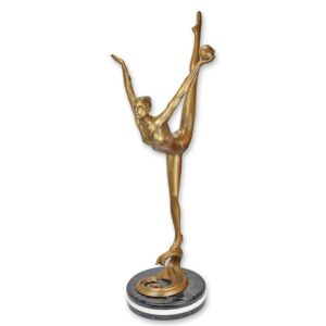 Elegante Bronze Tänzer Skulptur Männlicher Tänzer mit Ball