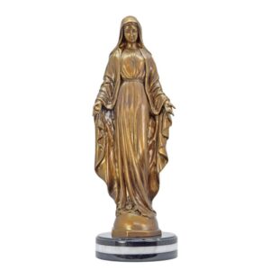 Erhabene Bronze Maria Statue Bronzeskulptur der Jungfrau Maria auf Sockel