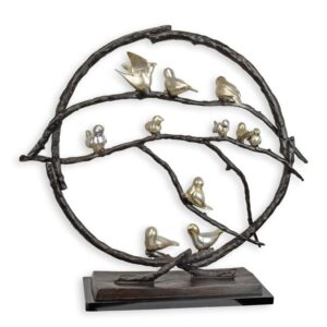 Exquisite Modernistische Bronzevogel-Skulptur Stilisiertes Vogelkunstwerk aus Metall