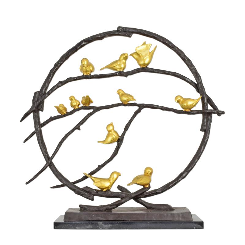 Einzigartige Modernistische Bronzevogel Skulptur im Baumkunstwerk-Design 2