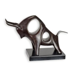 Exklusive Modernistische Bronzeskulptur Abstrakter Stier für Kunstliebhaber