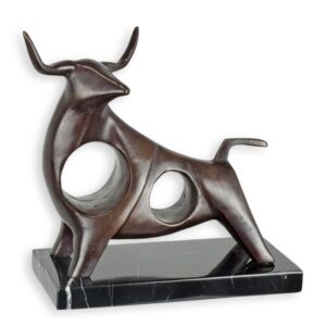 Einzigartige Modernistische Bronze Stierfigur Abstrakte Stierskulptur