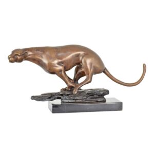 Hochwertige Bronze Gepardskulptur  Eleganz in Bewegung