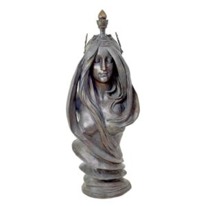 Exquisite Bronze Büste La Nature Kunstvolle Skulptur mit fließenden Haaren