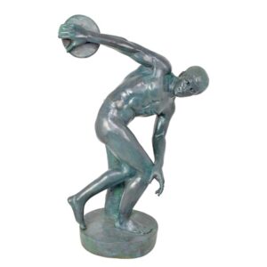 Antike Bronze Diskuswerfer Skulptur Exquisite Diskobolos Statue