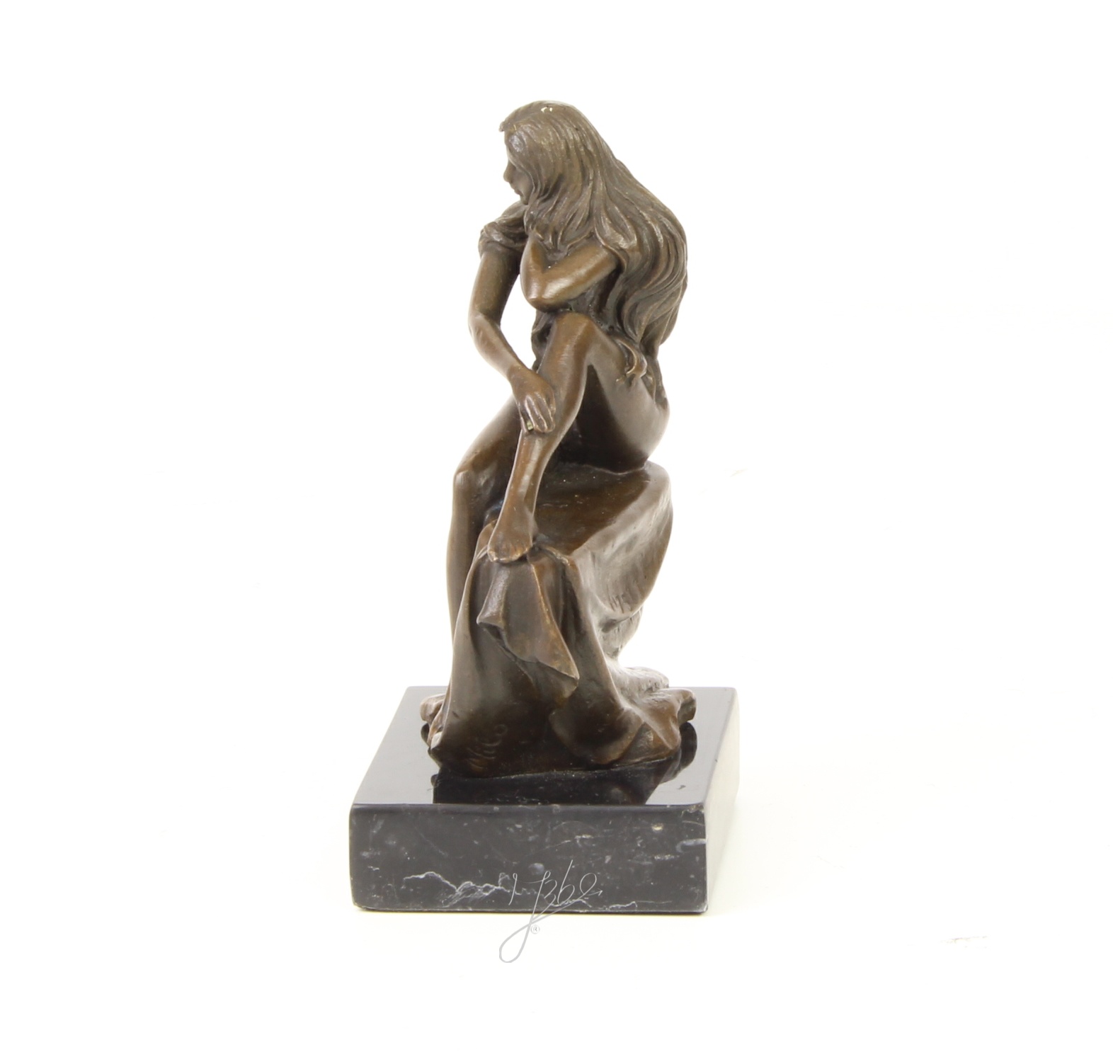 Elegante Bronze Frauenfigur Sitzende Skulptur einer Frau entdecken 5