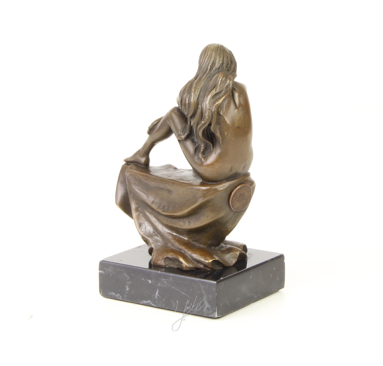 Elegante Bronze Frauenfigur Sitzende Skulptur einer Frau entdecken 10