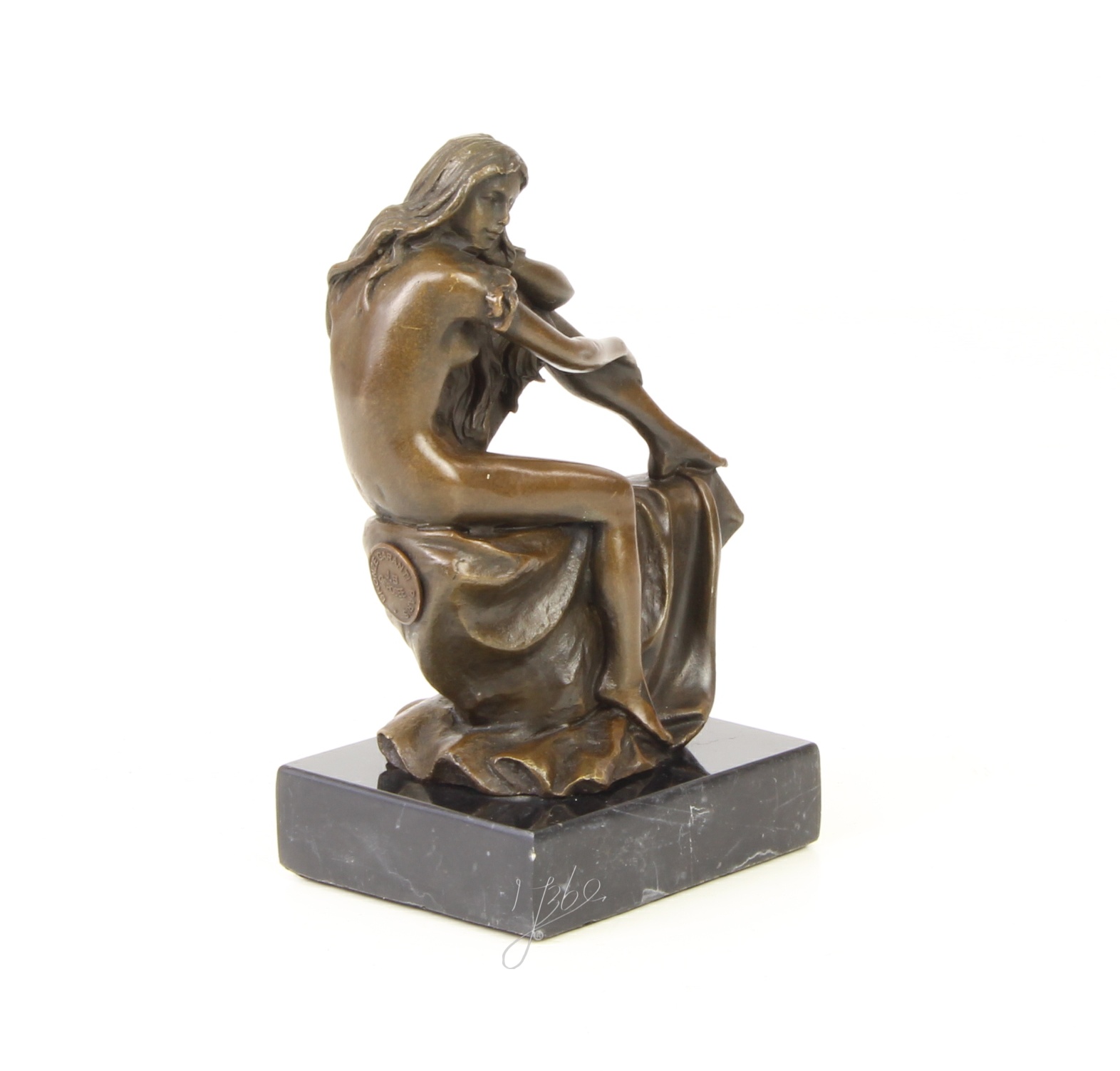 Elegante Bronze Frauenfigur Sitzende Skulptur einer Frau entdecken 15