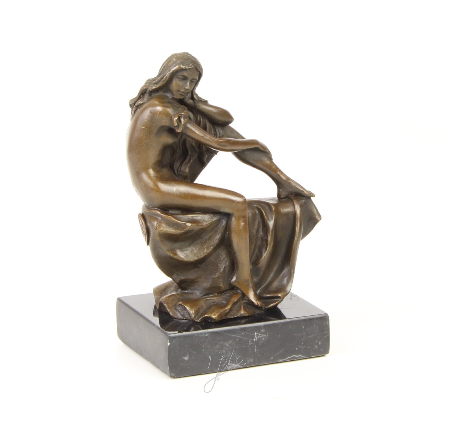 Elegante Bronze Frauenfigur Sitzende Skulptur einer Frau entdecken 17