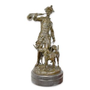 Exquisite Bronze Skulptur Louis XV Historische Bronzestatue mit Jagdhunden