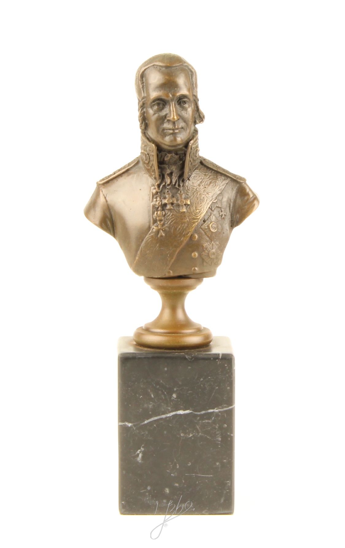 Exquisite Bronze Admiral Uschakow Büste auf Sockel Einzigartiges Kunstwerk 3
