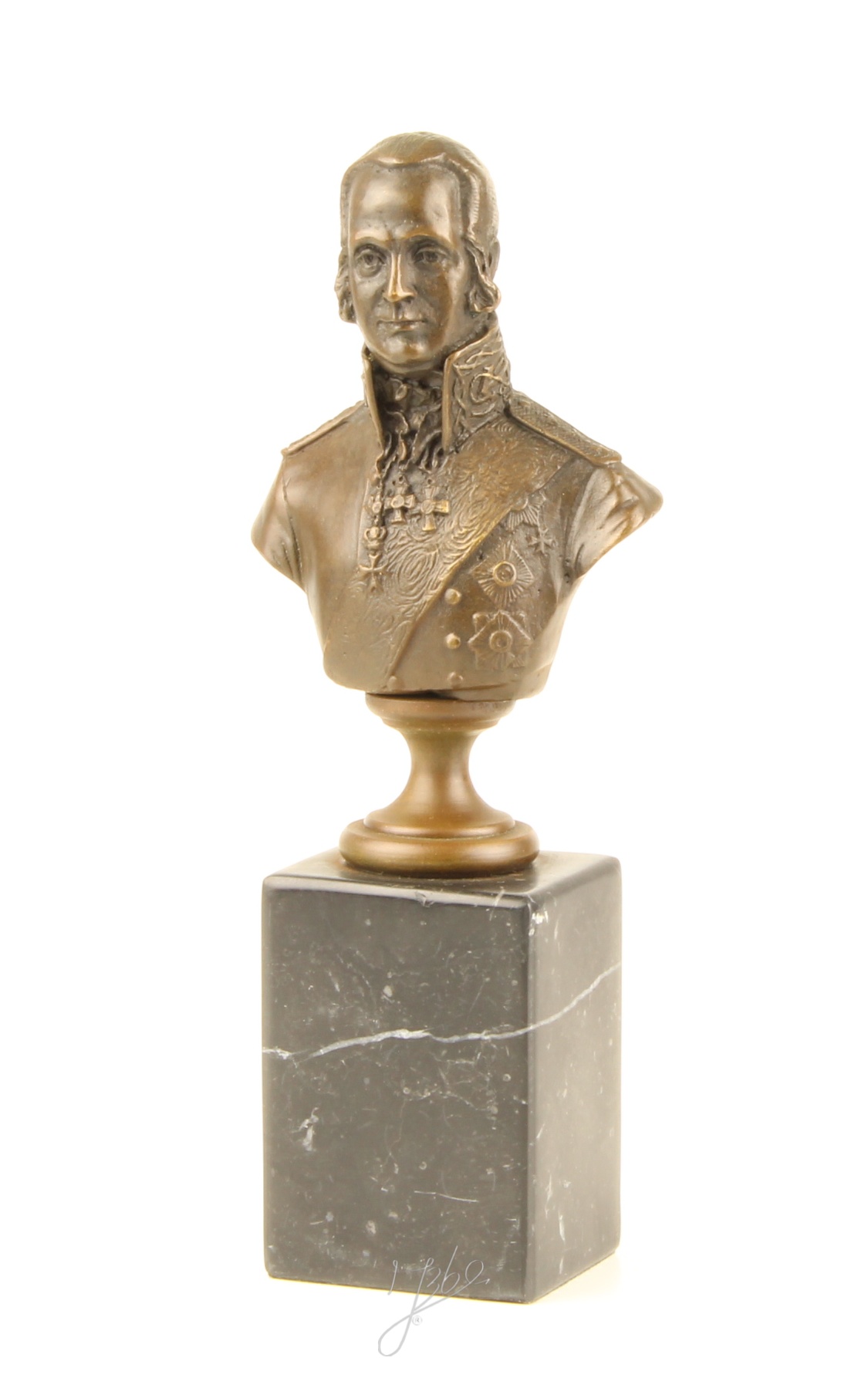 Exquisite Bronze Admiral Uschakow Büste auf Sockel Einzigartiges Kunstwerk 4