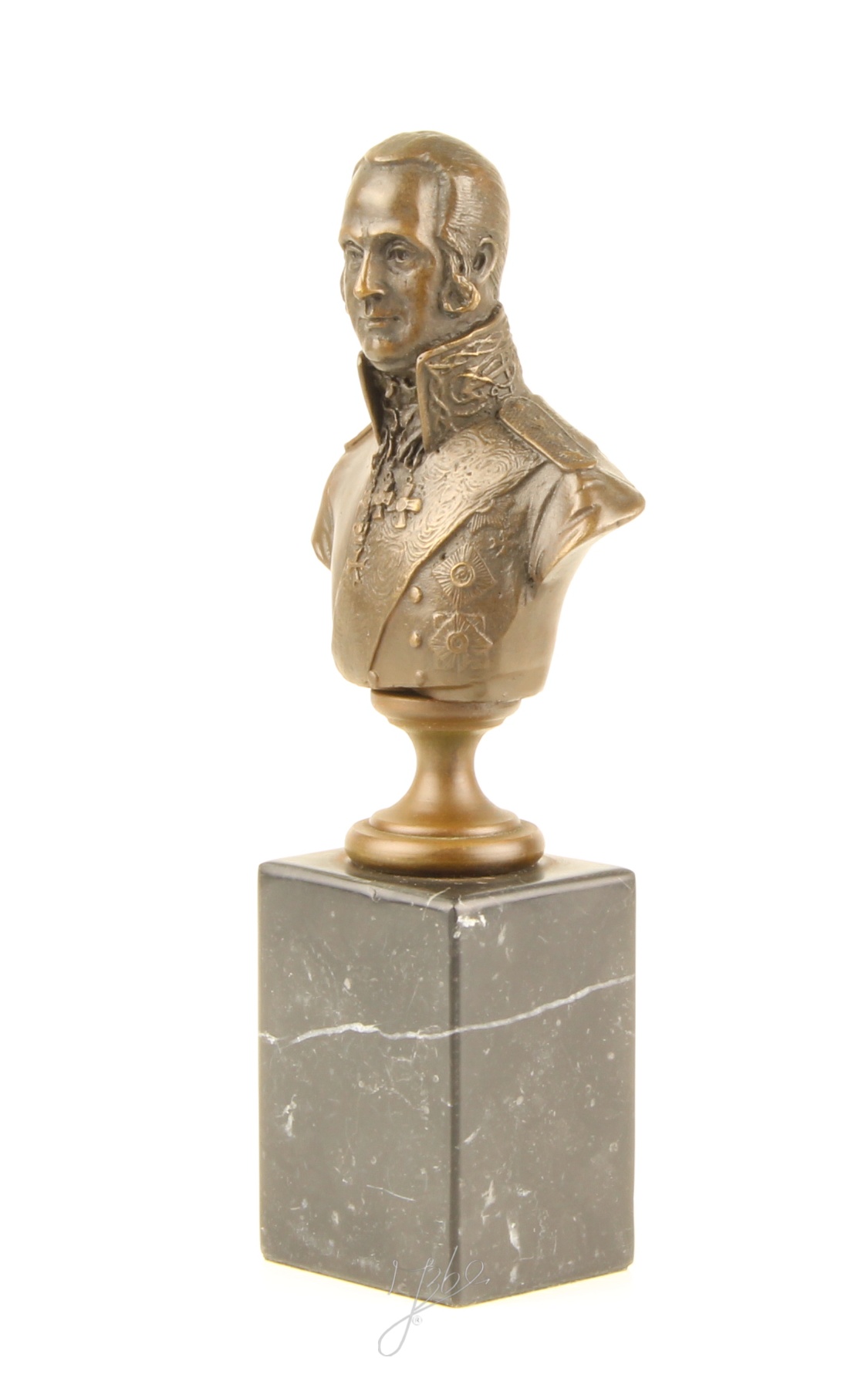 Exquisite Bronze Admiral Uschakow Büste auf Sockel Einzigartiges Kunstwerk 5