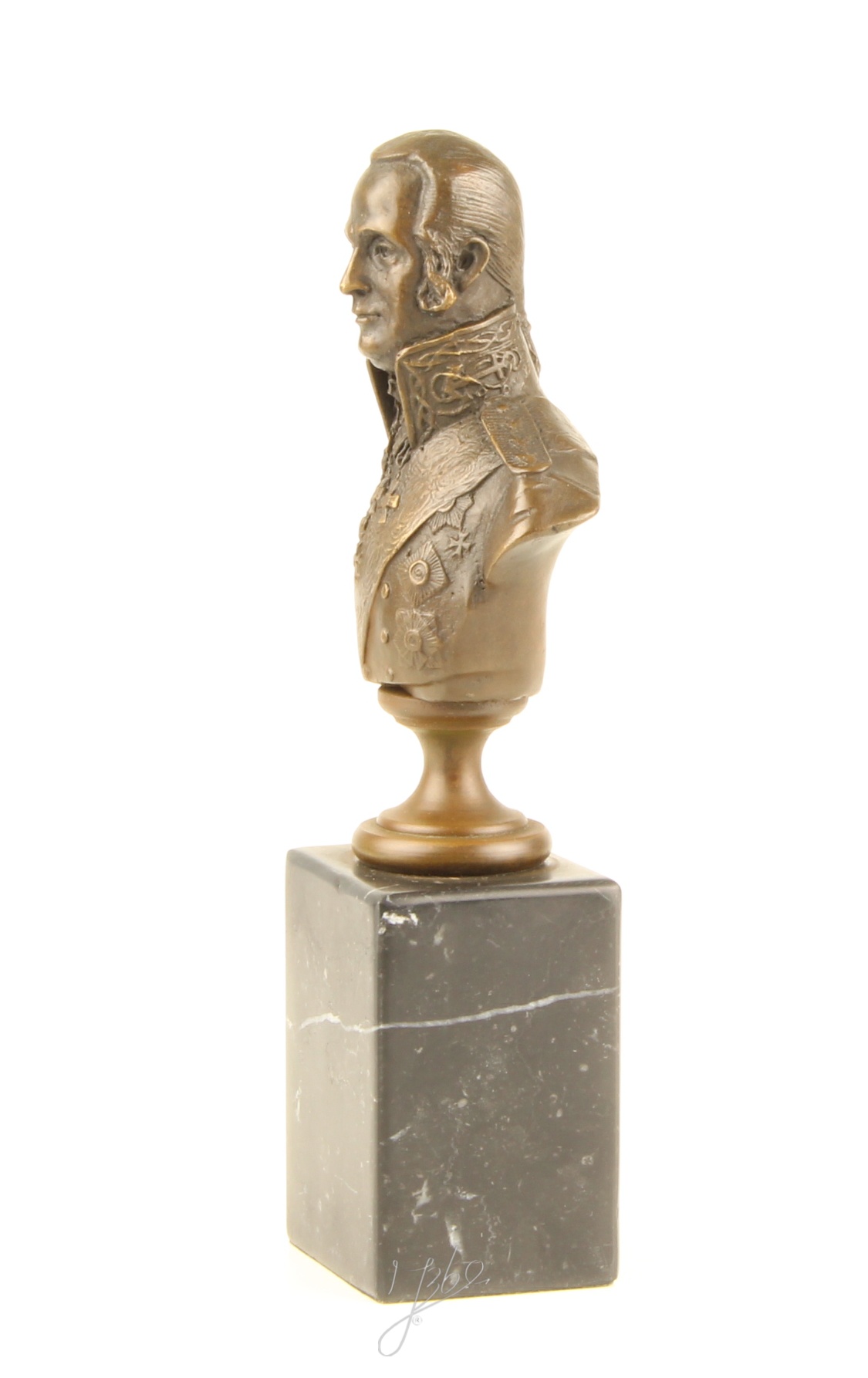 Exquisite Bronze Admiral Uschakow Büste auf Sockel Einzigartiges Kunstwerk 6