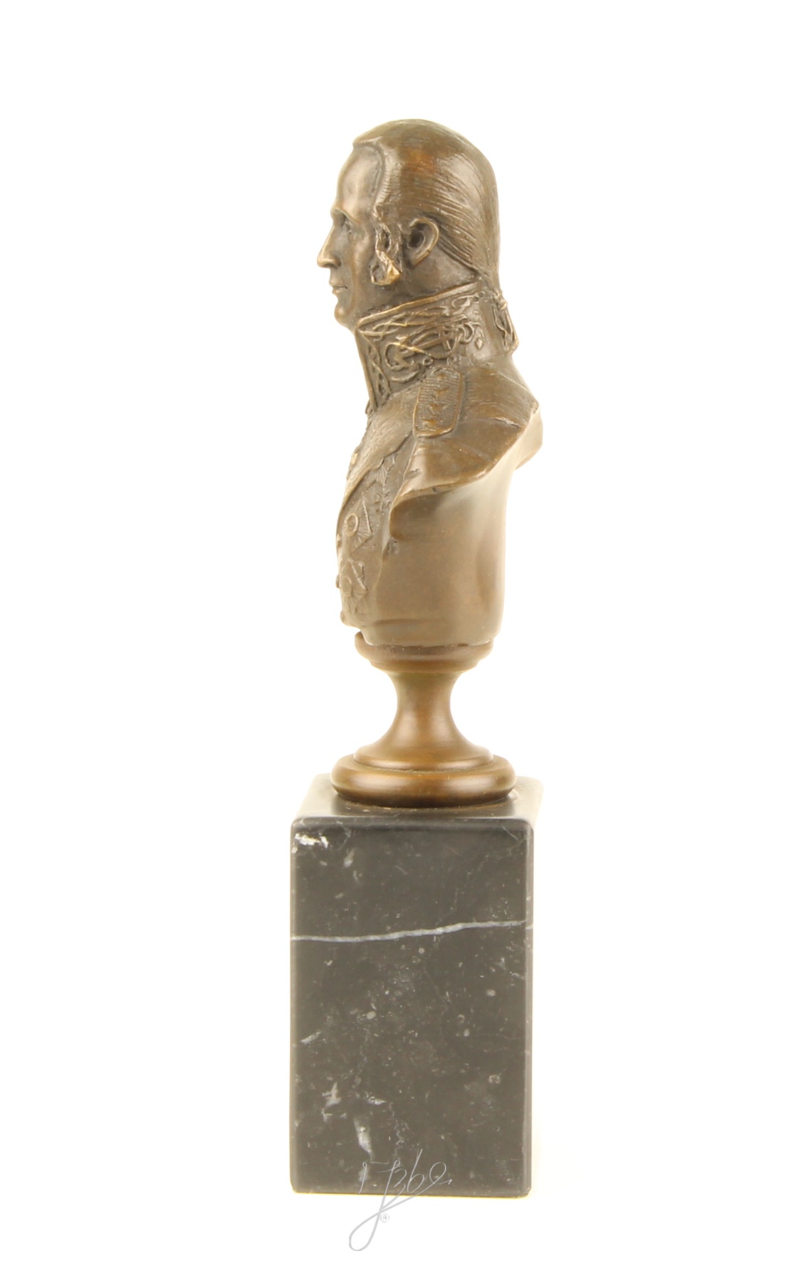 Exquisite Bronze Admiral Uschakow Büste auf Sockel Einzigartiges Kunstwerk 7