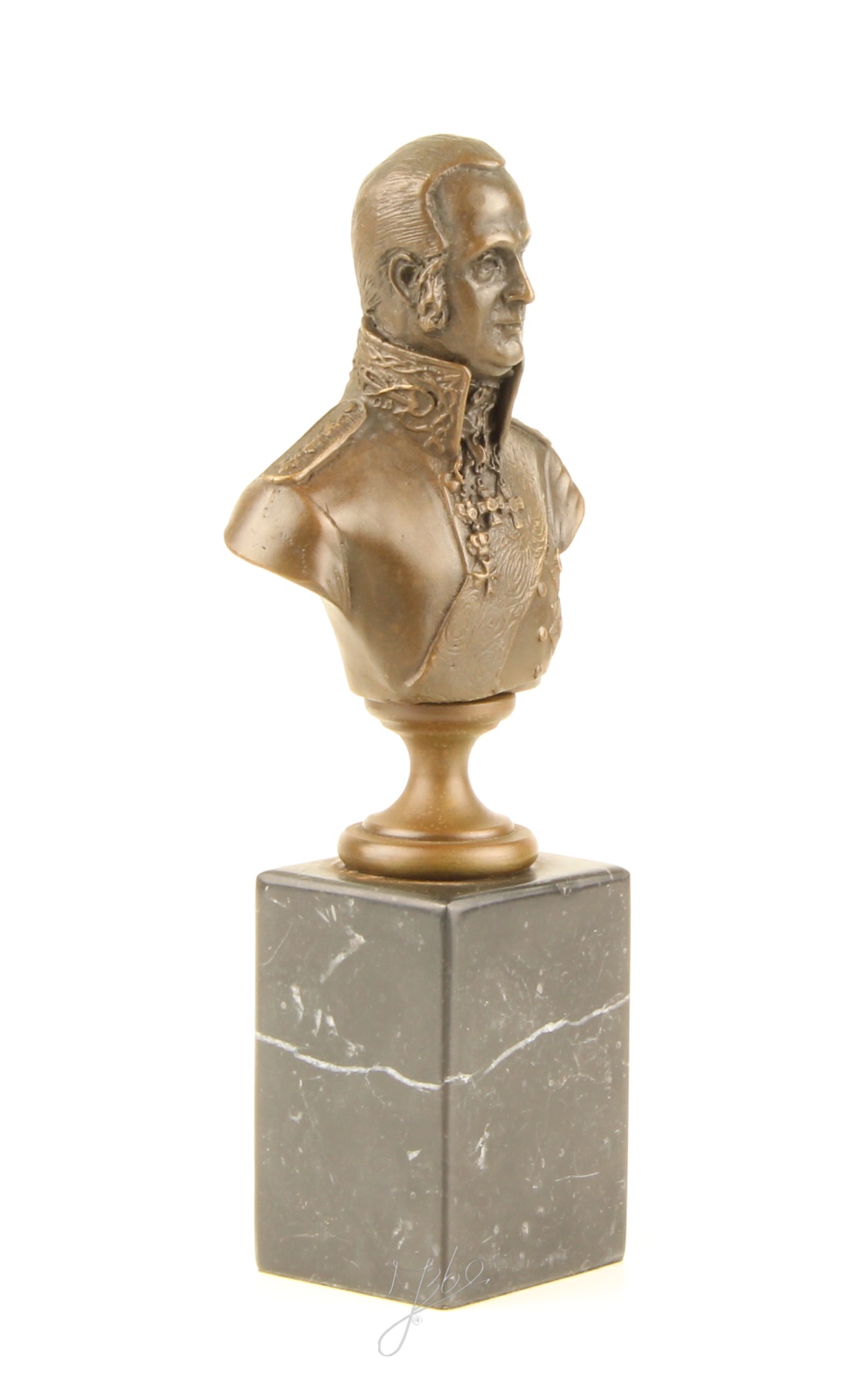 Exquisite Bronze Admiral Uschakow Büste auf Sockel Einzigartiges Kunstwerk 17