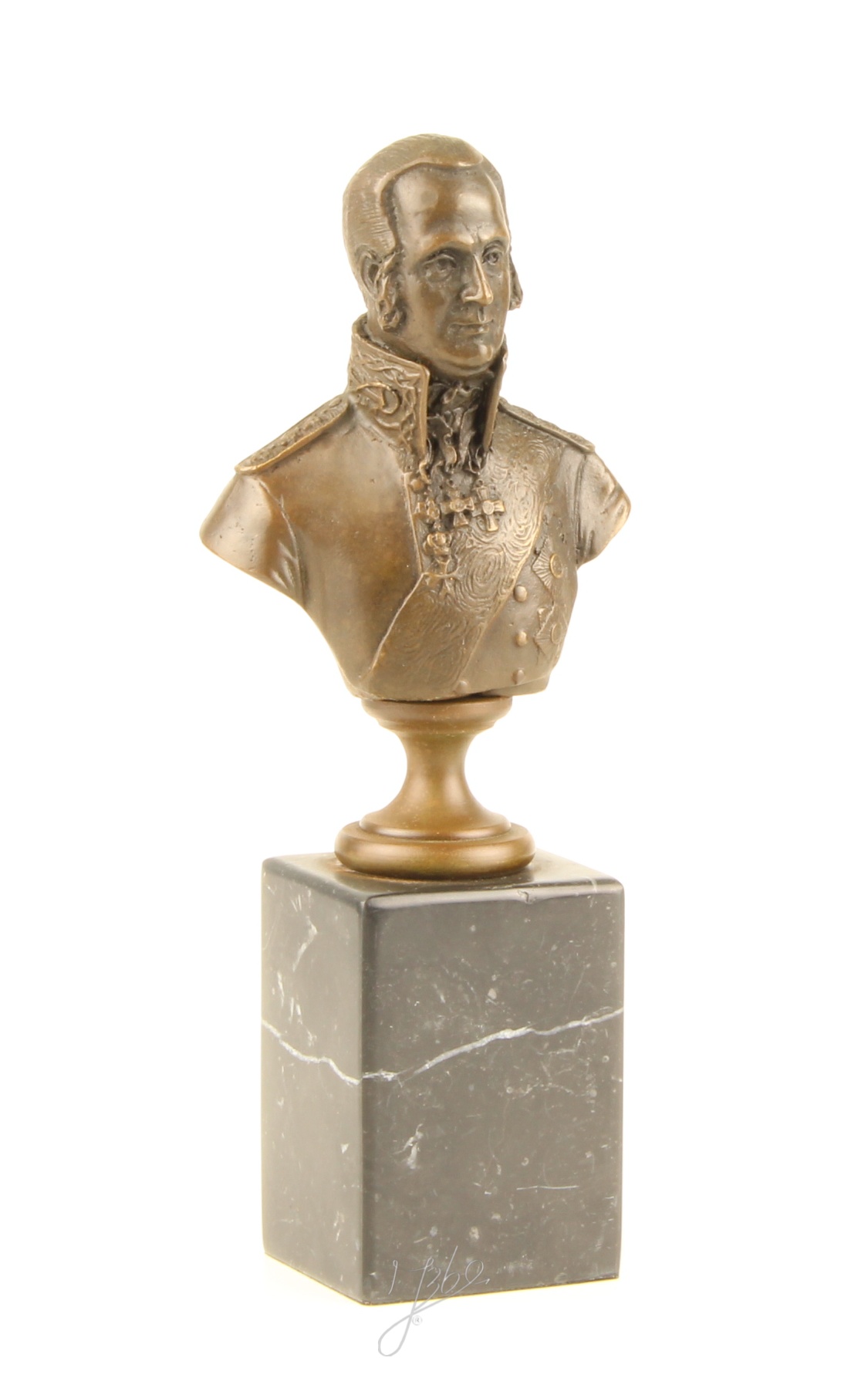 Exquisite Bronze Admiral Uschakow Büste auf Sockel Einzigartiges Kunstwerk 16
